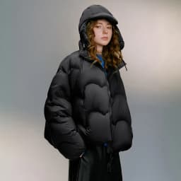 TOYOUTH Women 90% White Duck Down Jacket 2025 Winter New Ultra Lightweight Wave Pattern Stand Up Collar Short Parkas Coat