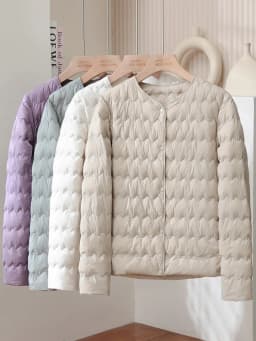 Lightweight Short Women's down Jacket 2026 Autumn Winter round Neck Adjustable V-Neck Warm Inner Wear Outerwear Korean Style ...