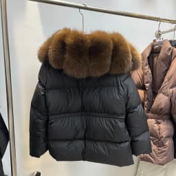 Natural Fur Collar down Jacket Women's Short Thick Warm Coat Hooded Korean Style Commute Windproof Water Resistant