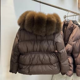 Natural Fur Collar down Jacket Women's Short Thick Warm Coat Hooded Korean Style Commute Windproof Water Resistant
