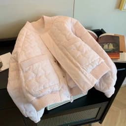 Trendy Plaid down Cotton Jacket Women's Loose Fit Anti-Aging Winter Outerwear Versatile Polyester Fiber Short Coat