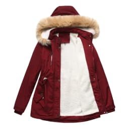 Lamb fleece Women's Winter Down Jacket Coat Parkas Detachable Cap Fur Hooded Woman Clothes Padded Puffer Jacket Outerwear HWY274