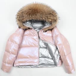 Maomaokong Winter Jacket Women Real Fur Coat Parkas Duck Down Lining Coat Real Raccoon Fur Collar Warm Black Streetwear