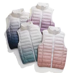 Women Novel Gradient Outwear Vest 90% White Duck Down Ultra Light Vest Female Sleeveless Warm Waistcoat