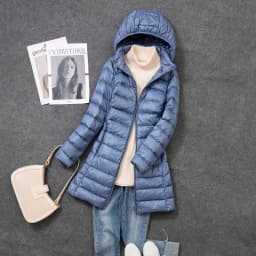 Woman Spring Padded Hooded Long Jacket White Duck Down Female Overcoat Ultra Light Slim Solid Jackets Coat Portable Parkas