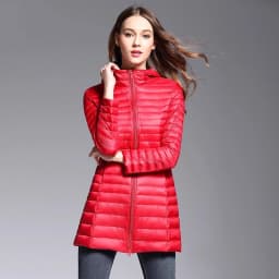 Woman Spring Padded Hooded Long Jacket White Duck Down Female Overcoat Ultra Light Slim Solid Jackets Coat Portable Parkas