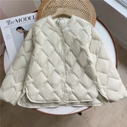 Janveny 2025 New Autumn Winter Ultra Light Collarless Soft Puffer Jacket Women Casual Loose Single Breasted 90% Duck Down Coat