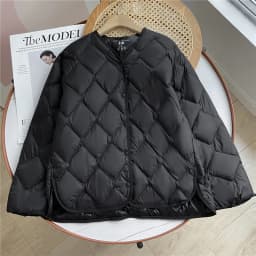 Janveny 2025 New Autumn Winter Ultra Light Collarless Soft Puffer Jacket Women Casual Loose Single Breasted 90% Duck Down Coat