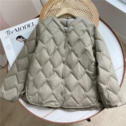 Janveny 2025 New Autumn Winter Ultra Light Collarless Soft Puffer Jacket Women Casual Loose Single Breasted 90% Duck Down Coat