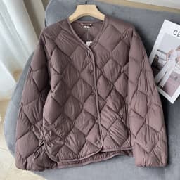 Janveny 2025 New Autumn Winter Ultra Light Collarless Soft Puffer Jacket Women Casual Loose Single Breasted 90% Duck Down Coat