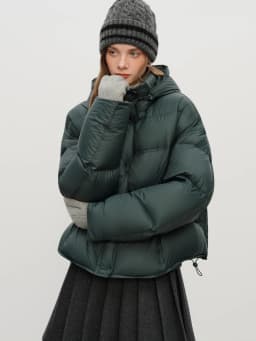 FSLE Winter Women Hooded Short Puffer Jacket Downcoat Bubble Style Thick Warm Coat Oversize Short Quilted Outerwear Duckdown
