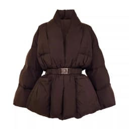 Lagabogy 2025 Winter Belt Waist-Tight Elegant Warm 90% White Duck Down Jacket Female Long Sleeve Solid Color V-neck Puffer Coat