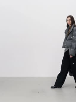 FSLE【Premium Series】Beaded Short Puffer Down Vest Women Autumn Winter Quilted Down Jacket Down Gilet Coat Outdoor Streetwear