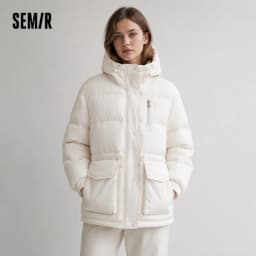 Semir Mid-Length Down Jacket Women Hooded Loose Fit Waist 2026 New Winter korean popular women's clothes