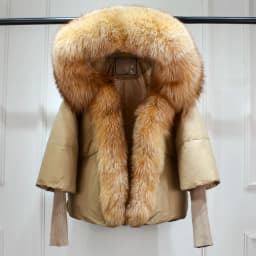 Lagabogy 2025 Winter Women Warm White Duck Down Jacket Loose Hood Puffer Coat Natural Real Fox Fur Collar Thick Luxury Outerwear