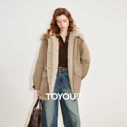 TOYOUTH Women's Down Jacket 2025 Winter New 90% Down Teddy Fleece Jacket Retro Barn Style Warm Outerwear