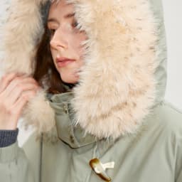 TOYOUTH Women 90% Down Jacket 2025 Winter New Fur Collar Hooded Cow Horn Buckle Three-proof Long Coat