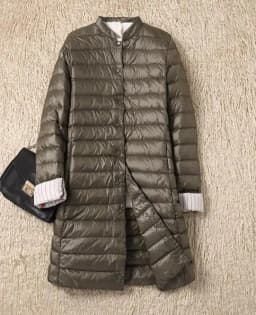 2022 Women Single-breasted Midi Long Coat Autumn Winter Ultra Light Down Coat Parka Female White Duck Down Jacket Outwears SE593