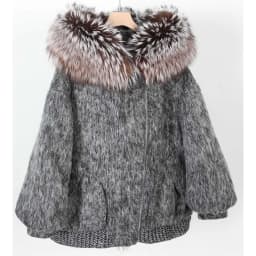 Maomaokong high-end Wool fabric Luxury Women's Big Fox Fur Collar Puffer Jacket Natural Fur down Coat Winter Thickened Warm