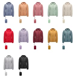 Winter Women Hooded Puffer Jackets Ultra Light Down Jacket Warm Coat Parka Female Portable Outwear Windbreaker Quilted Jacket