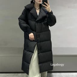 Lagabogy 2025 New Winter Women 90% White Duck Down Long Jackets Thicken Puffer Coat Female Loose Single Breasted Warm Parkas