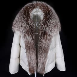 2026 MAOMAOKONG White Duck Down Jacket Winter Women Warm Loose Coat Natural Real Fox Fur Collar Thick Luxury Outerwear Parkas