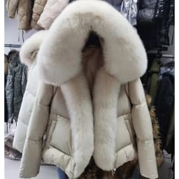 2026 MAOMAOKONG White Duck Down Jacket Winter Women Warm Loose Coat Natural Real Fox Fur Collar Thick Luxury Outerwear Parkas