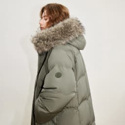 TOYOUTH Women 90% White Duck Down Thick Down Jacket 2025 Winter New Fur Collar Hooded Extra Long Warm Jacket Coat