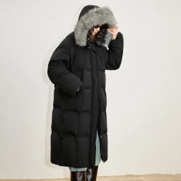 TOYOUTH Women 90% White Duck Down Thick Down Jacket 2025 Winter New Fur Collar Hooded Extra Long Warm Jacket Coat