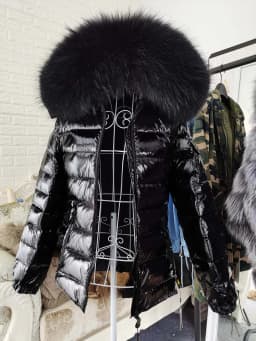 Maomaokong Winter Jacket Women Real Fur Coat Parkas Duck Down Lining Coat Real Raccoon Fur Collar Warm Black Streetwear