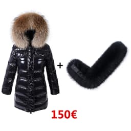 Maomaokong Winter Jacket Women Real Fur Coat Parkas Duck Down Lining Coat Real Raccoon Fur Collar Warm Black Streetwear