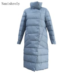 Autumn Double Sided Coat Women Warm Lightweight White Duck Down Coats Oversized Parkas Female Single-breasted Long Winter Jacket