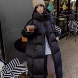 New Thiened Long Over-Knee down Cotton Jaet Women's Korean Loose Bread Sle Winter Cotton Coat Outerwear Warmth