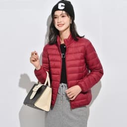 Ultra-Thin down Jacket Women's Short Lightweight Autumn Winter Coat Commute Style Hooded Zipper Closure Pure Color Long Sleeve