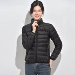 Ultra-Thin down Jacket Women's Short Lightweight Autumn Winter Coat Commute Style Hooded Zipper Closure Pure Color Long Sleeve