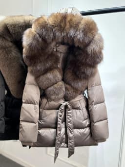 Janveny Luxury Large Natural Silver Fox Fur Hooded 2026 Winter 90% Goose Down Jacket Women Thick Warm Female Parkas Waterproof
