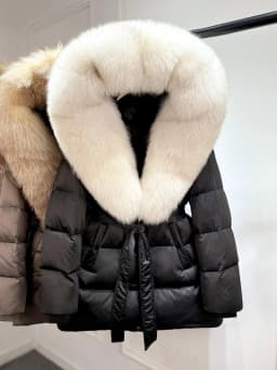 Janveny Luxury Large Natural Silver Fox Fur Hooded 2026 Winter 90% Goose Down Jacket Women Thick Warm Female Parkas Waterproof