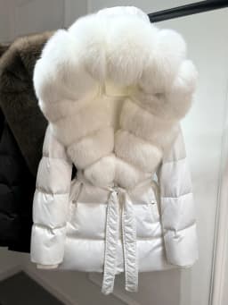 Janveny Luxury Large Natural Silver Fox Fur Hooded 2026 Winter 90% Goose Down Jacket Women Thick Warm Female Parkas Waterproof
