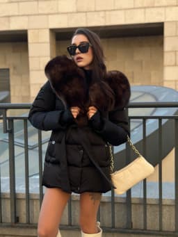 Janveny Luxury Large Natural Silver Fox Fur Hooded 2026 Winter 90% Goose Down Jacket Women Thick Warm Female Parkas Waterproof