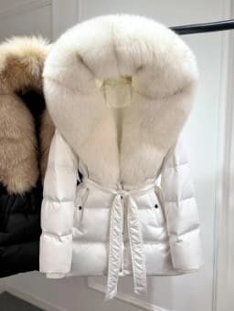 Janveny Luxury Large Natural Silver Fox Fur Hooded 2026 Winter 90% Goose Down Jacket Women Thick Warm Female Parkas Waterproof