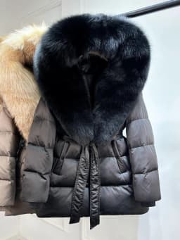 Janveny Luxury Large Natural Silver Fox Fur Hooded 2026 Winter 90% Goose Down Jacket Women Thick Warm Female Parkas Waterproof