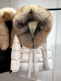 Janveny Luxury Large Natural Silver Fox Fur Hooded 2026 Winter 90% Goose Down Jacket Women Thick Warm Female Parkas Waterproof