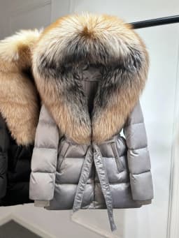 Janveny Luxury Large Natural Silver Fox Fur Hooded 2026 Winter 90% Goose Down Jacket Women Thick Warm Female Parkas Waterproof