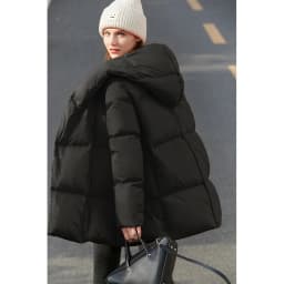 AMII Minimalist Hooded Women Duck Down Jacket Winter New 2024 Loose Warm Bread Clothing Trendy Blends Streetwear Female 12424111