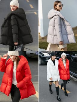 AMII Minimalist Hooded Women Duck Down Jacket Winter New 2024 Loose Warm Bread Clothing Trendy Blends Streetwear Female 12424111