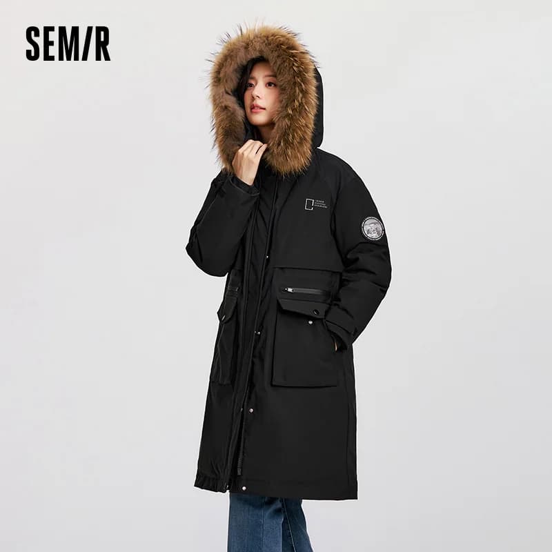 Semir Down Jacket Women Goose Down 2026 Winter New Waterproof Oil-proof Stain-proof Outerwear Warm Loose Daily Women'S Clothing