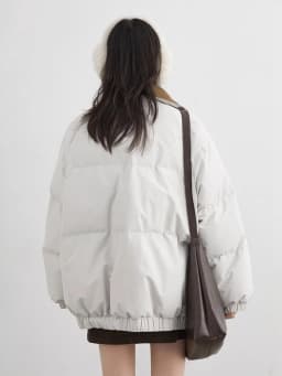CHIC VEN Fashion Women Down Coats Long Sleeve Solid Retro Loose Casual Contrasting 90 White Down Jacket Autumn Winter 2025