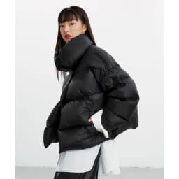 Goose down 160G~Magnetic Buckle Winter New Style Black Short down Jacket for Women, Lightweight Thick Coat for Petite Sizes