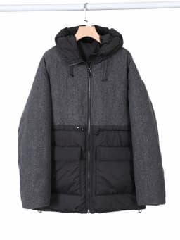Maomaokong Real Fox Fur Collar Women's Winter Down Jacket Black Soft Faux Leather Fabric Patching Cool Oversized Zipper Fashion