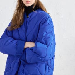 TOYOUTH Women Down Jacket 2026 Winter New Arrival Lightweight Loose Crew Neck Corduroy Spliced Outerwear